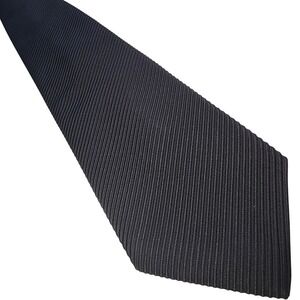 A Picci Silk Tie Made in Italy Black Ribbed Classic Mens Formal Necktie